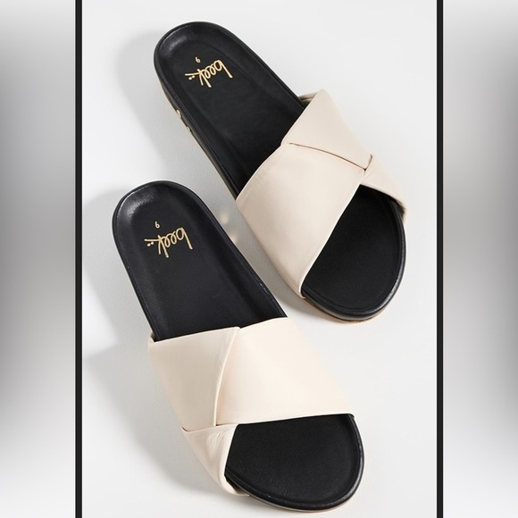 beek Shoes - Beek Tori Off White Leather Slide Sandals size 9